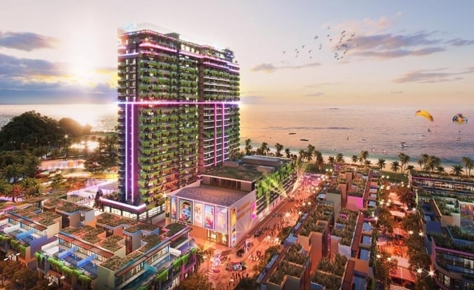 Phối cảnh khu vực trung tâm Flamingo Ibiza Hải Tiến. Ảnh: Flamingo Holdings.