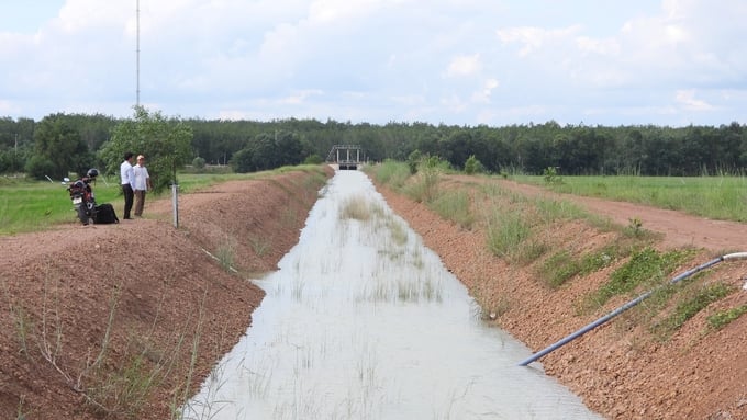 Nước đã đến với các xã biên giới cánh Tây tỉnh Tây Ninh. Ảnh: Trần Trung.