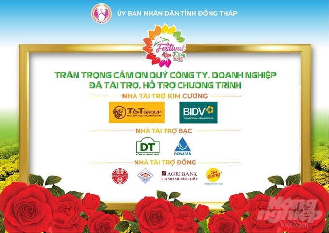 Các doanh nghiệp tài trợ, hỗ trợ Lễ hội Festival Hoa - Kiểng Sa Đéc lần thứ I năm 2023. 